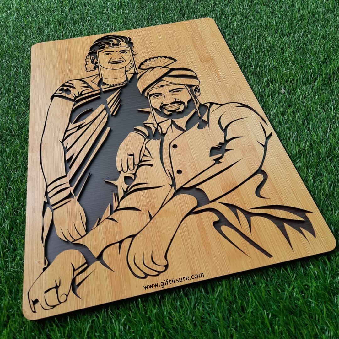 PREMIUM 3D WOODEN PORTRAIT - COUPLE PIC