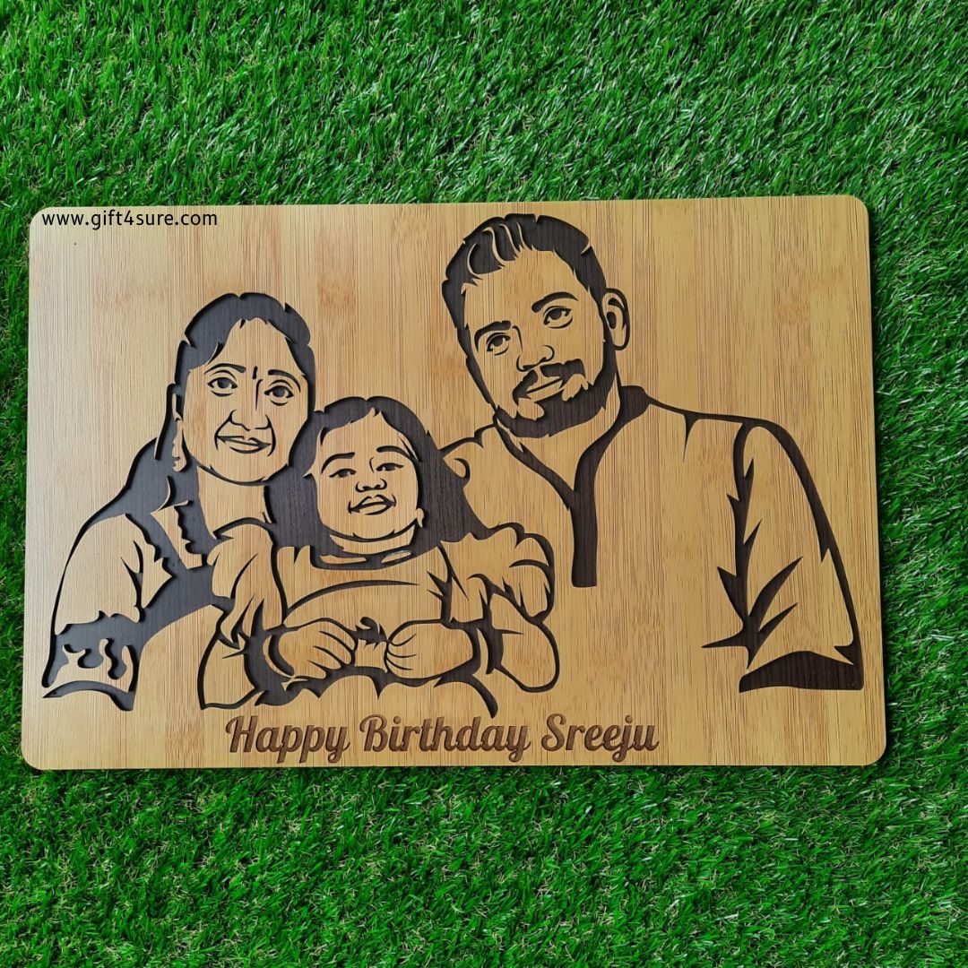 PREMIUM 3D WOODEN PORTRAIT - FAMILY PIC