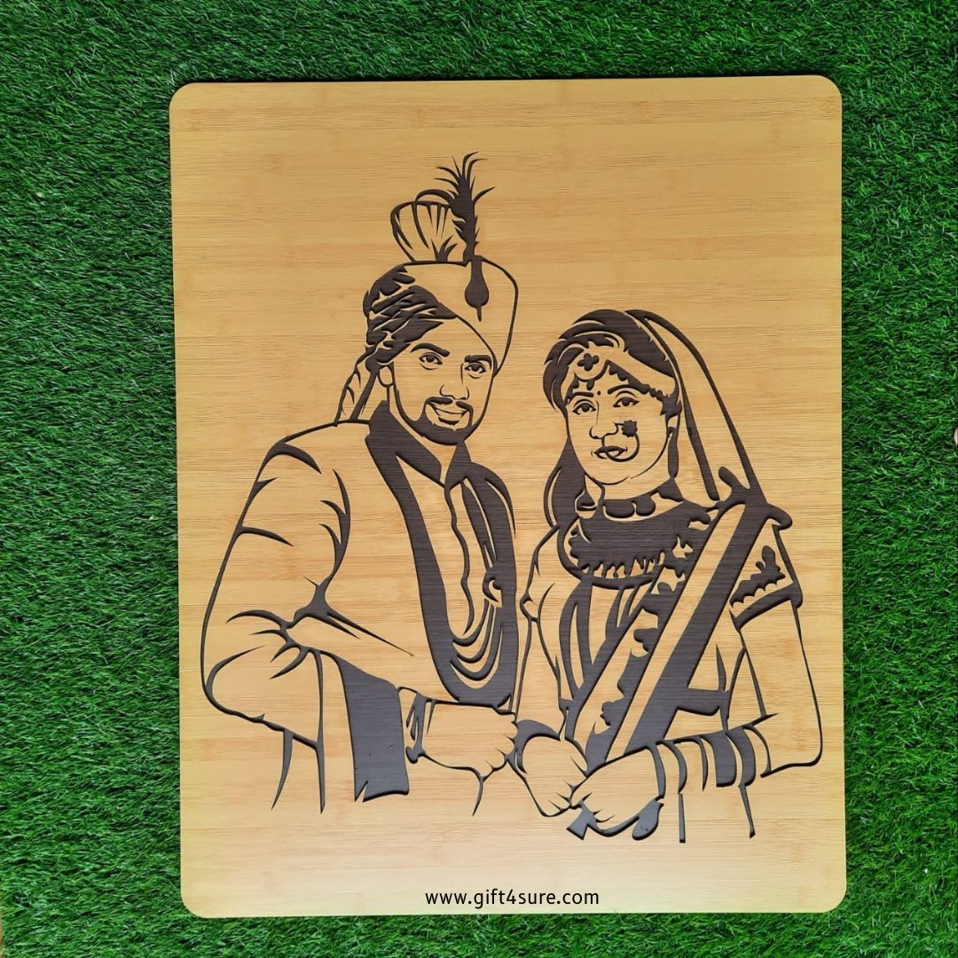 PREMIUM 3D WOODEN PORTRAIT - COUPLE PIC