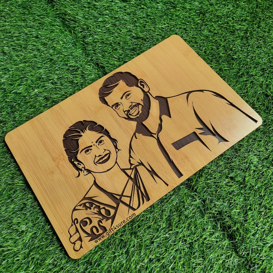 PREMIUM 3D WOODEN PORTRAIT - COUPLE PIC