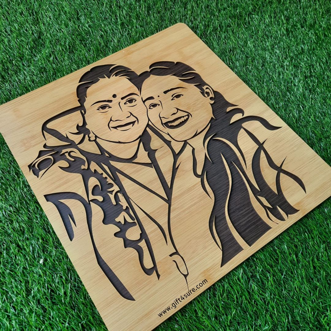 PREMIUM 3D WOODEN PORTRAIT - COUPLE PIC