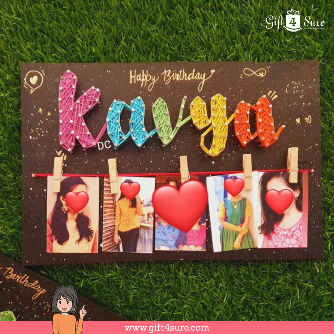 STRING ART NAME BOARD WITH PERSONALISED PICS