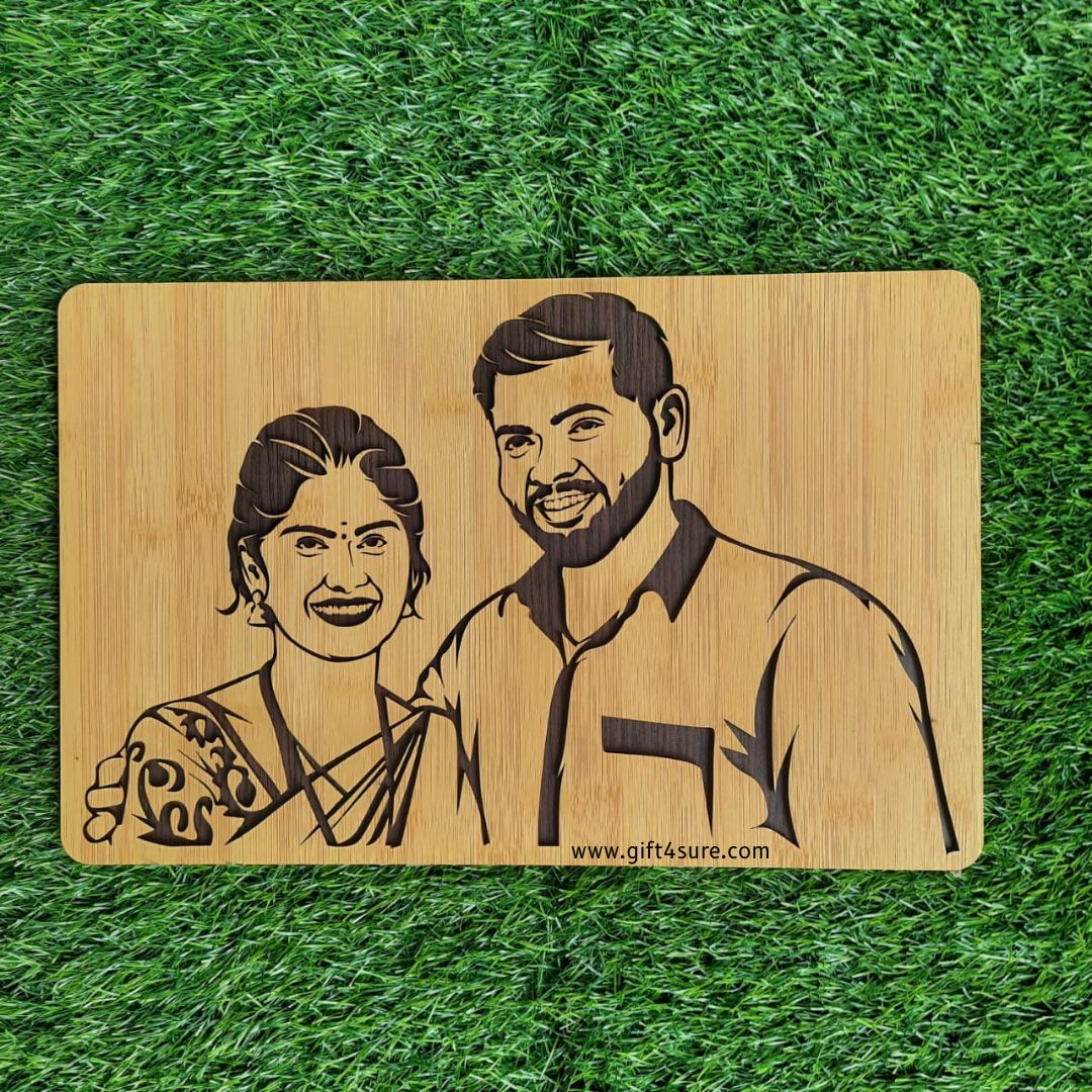 PREMIUM 3D WOODEN PORTRAIT - COUPLE PIC