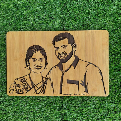 PREMIUM 3D WOODEN PORTRAIT - COUPLE PIC