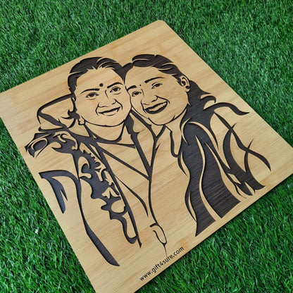 PREMIUM 3D WOODEN PORTRAIT - COUPLE PIC