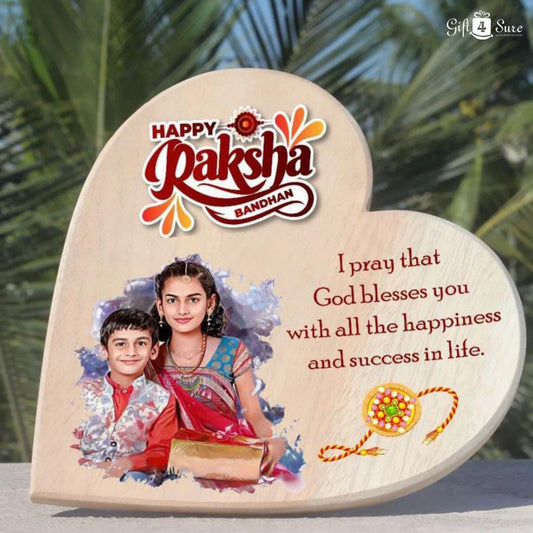RAKHI SPECIAL WOODEN ARTISTIC HEART FRAME